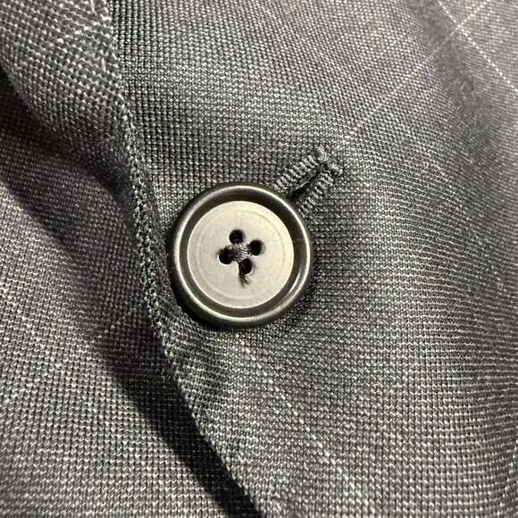 Samuelsohn Blazer Current Windowpane Wool Sport Coat Grey Canada 40 R - Picture 4 of 9